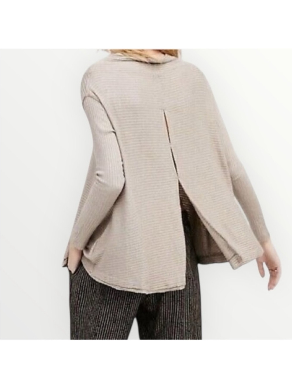 We The Free by Free People We The Lover Rib Thermal Top w/ Split Back in Gray